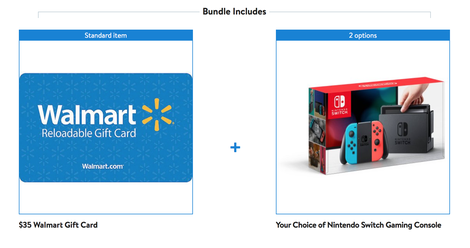 Nintendo Switch + $35 Gift Card | $300 | | Walmart